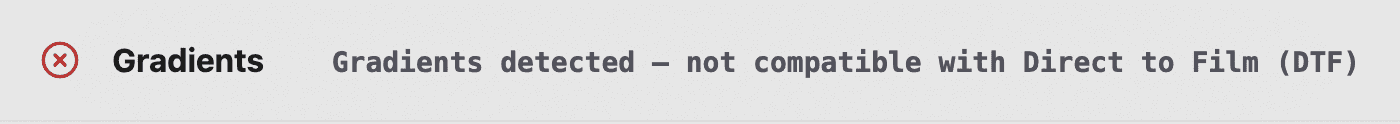 Gradients check — fail — gradients detected, not compatible with DTF